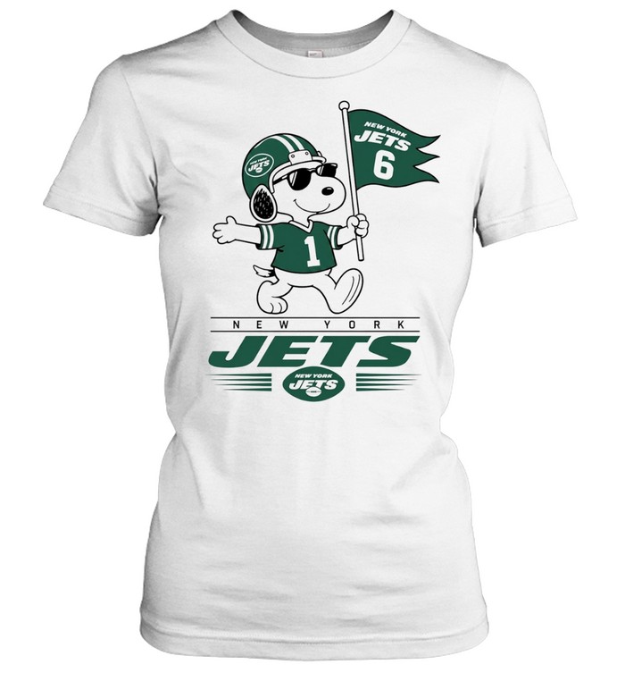 Snoopy New York Jets 6 1 Peanuts Football Women T-Shirt