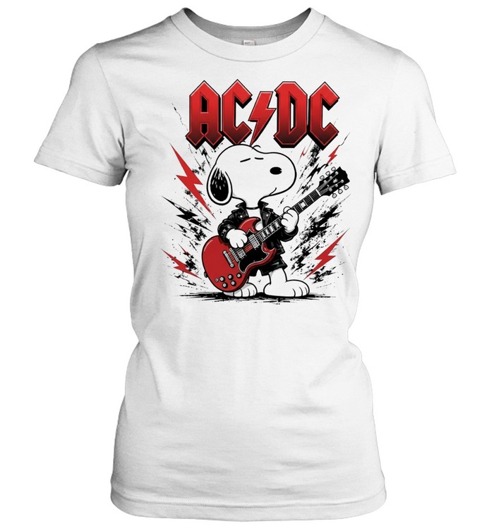 Snoopy playing electric guitar Women T-Shirt