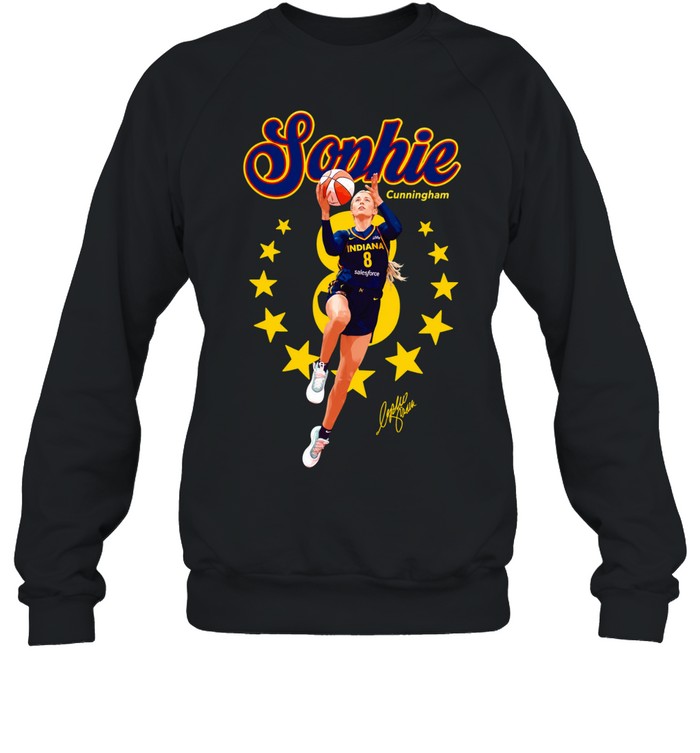 Sophie Cunningham Indiana Fever Poster number 8 signature Sweatshirt