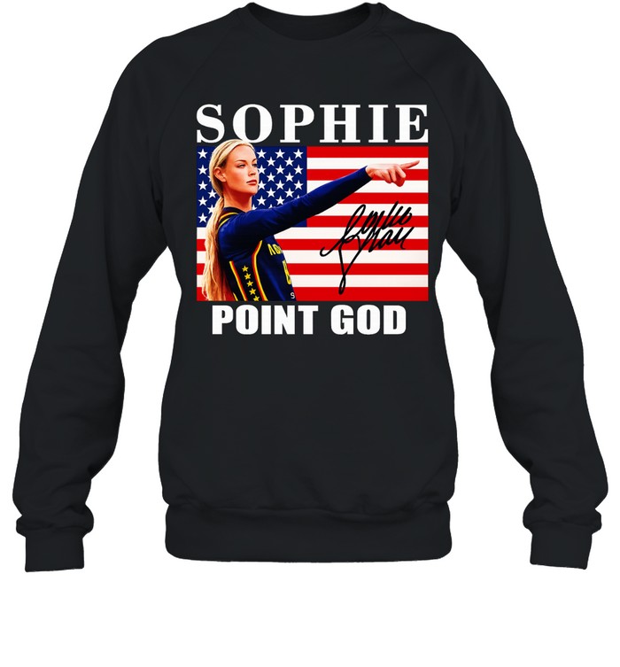 Sophie Cunningham point God Indiana Fever American flag signature Sweatshirt