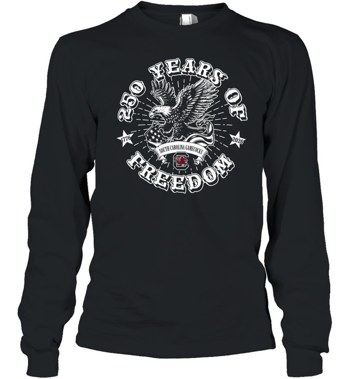 South Carolina Gamecocks 250 Years of Freedom 1776 2026 eagle American flag Long Sleeve Tee