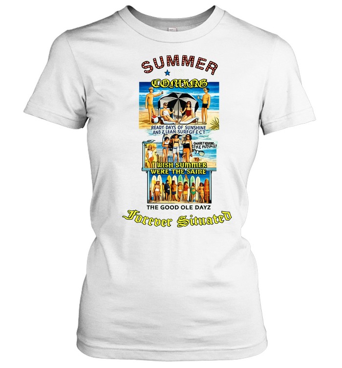 Summer is coming forever situated beach collage Women T-Shirt