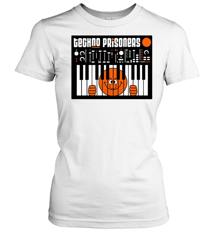 Techno Prisoners Turbo Island Smiley Face Piano Women T-Shirt