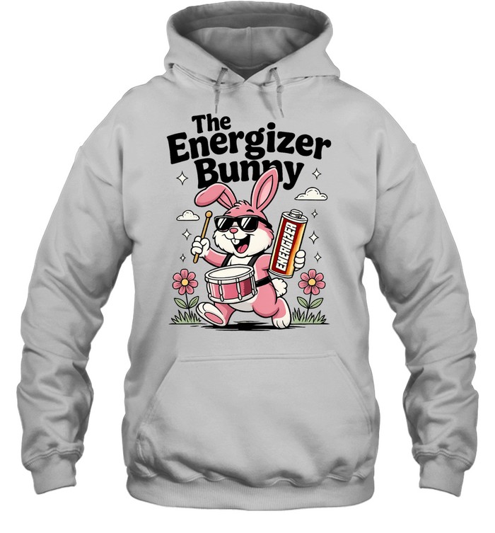 The Energizer Bunny Drumming with Battery Hoodie