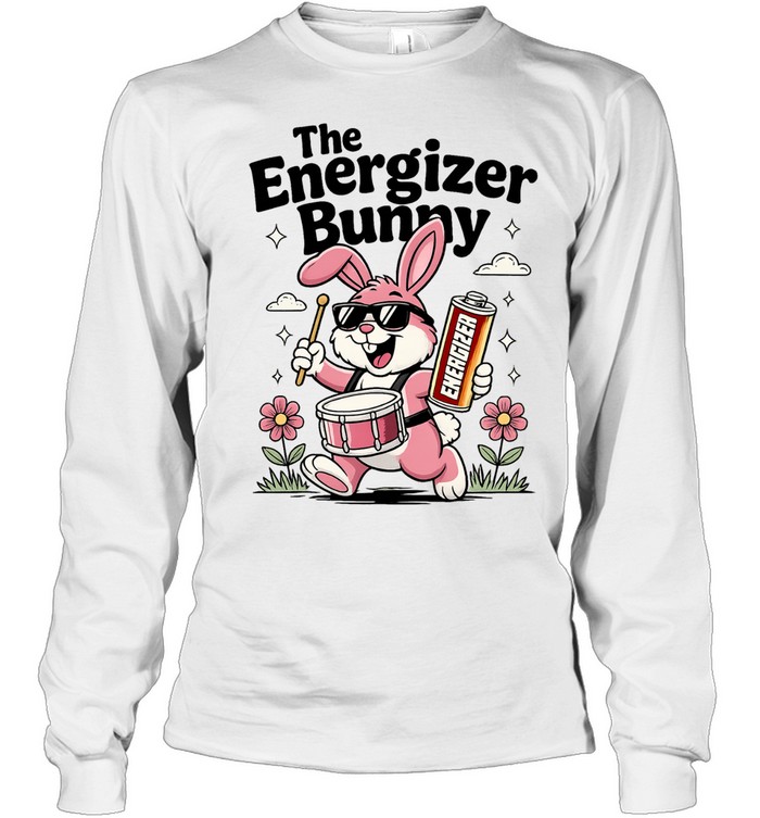 The Energizer Bunny Drumming with Battery Long Sleeve Tee