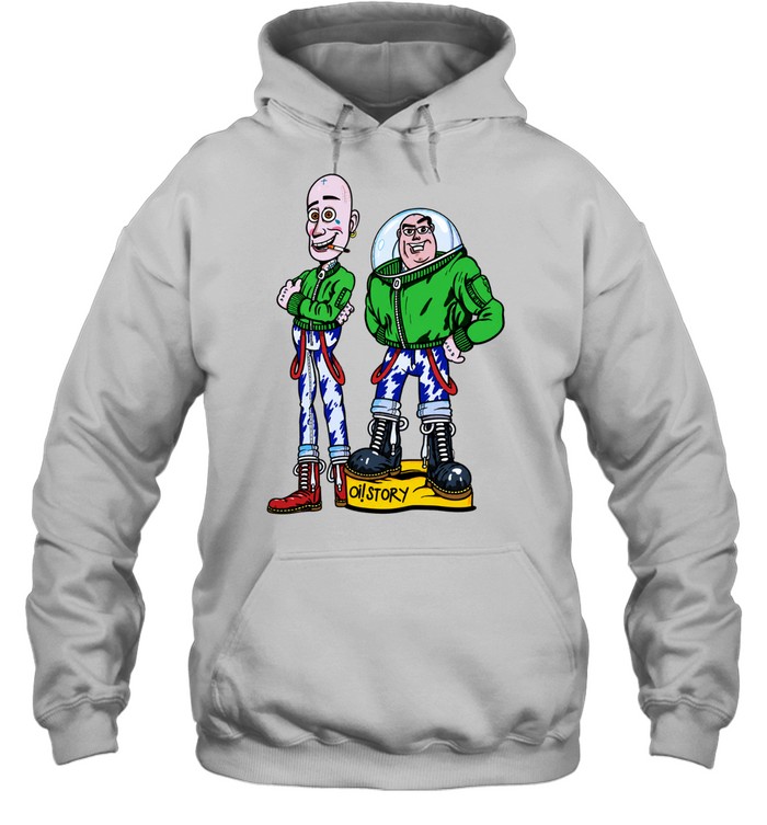 Toy Story Woody Buzz Skinhead Parody Tattoo Art Hoodie