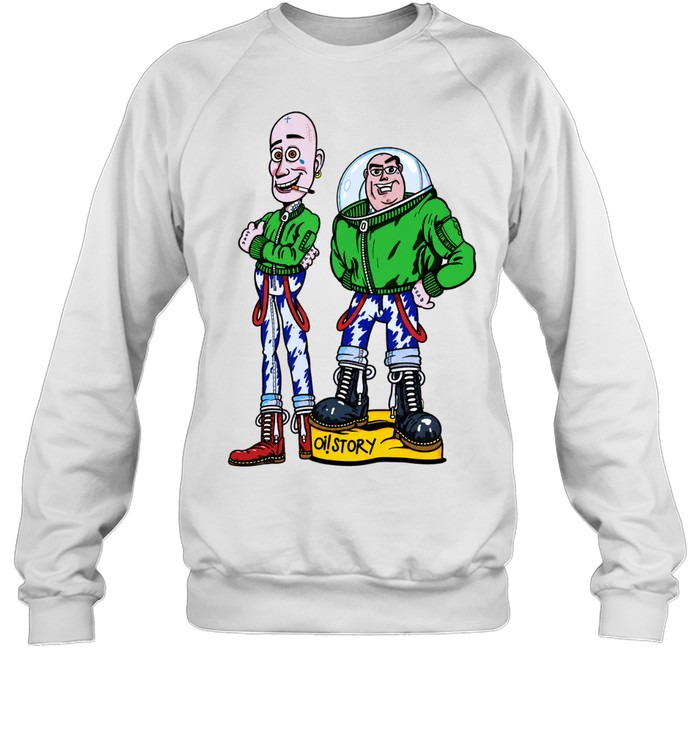 Toy Story Woody Buzz Skinhead Parody Tattoo Art Sweatshirt