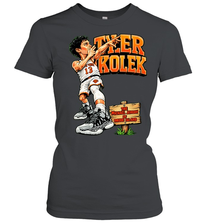 Tyler Kolek New York Knicks player caricature the Michael Jordan of Rhode Island Women T-Shirt
