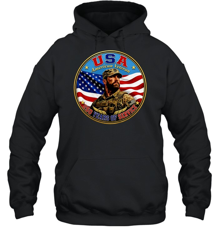 USA American Veteran 250 Years of Service United States Army Military Patriotic Hoodie