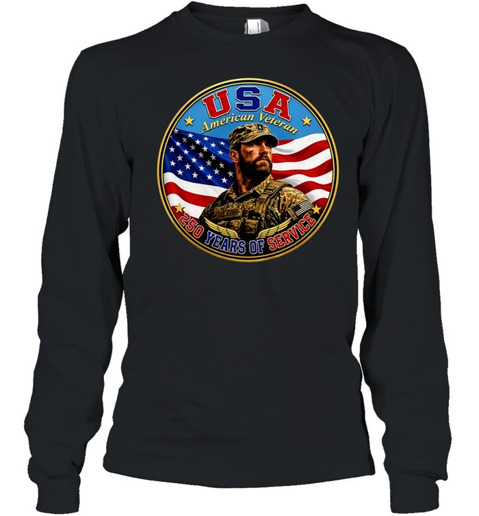 USA American Veteran 250 Years of Service United States Army Military Patriotic Long Sleeve Tee