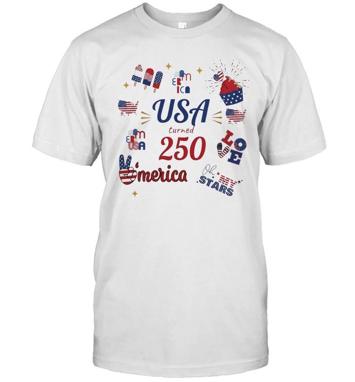 USA turned 250 merica Bed Wine Blue Love Oh my Stars Patriotic Fourth of July Unisex T-Shirt