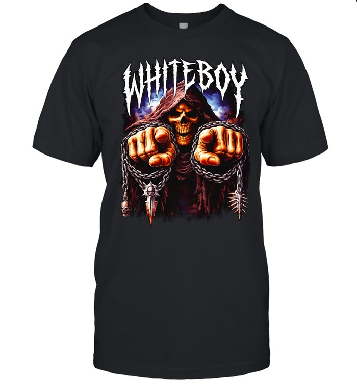 Whiteboy Grim Reaper Pointing Fingers Unisex T-Shirt