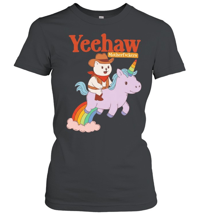 Yeehaw Motherfuckers Cat Riding Unicorn Women T-Shirt